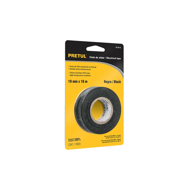 CINTA AISLAR PRETUL 19MM 18MTS 20523