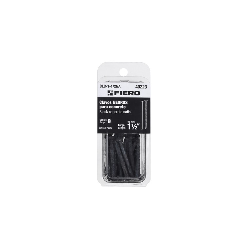 20 Clavos Negros para Concreto 1 1/2" 40223