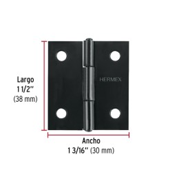 BISAGRA RECTANGULAR 1 1/2" NEGRA HERMEX BR-156 45633